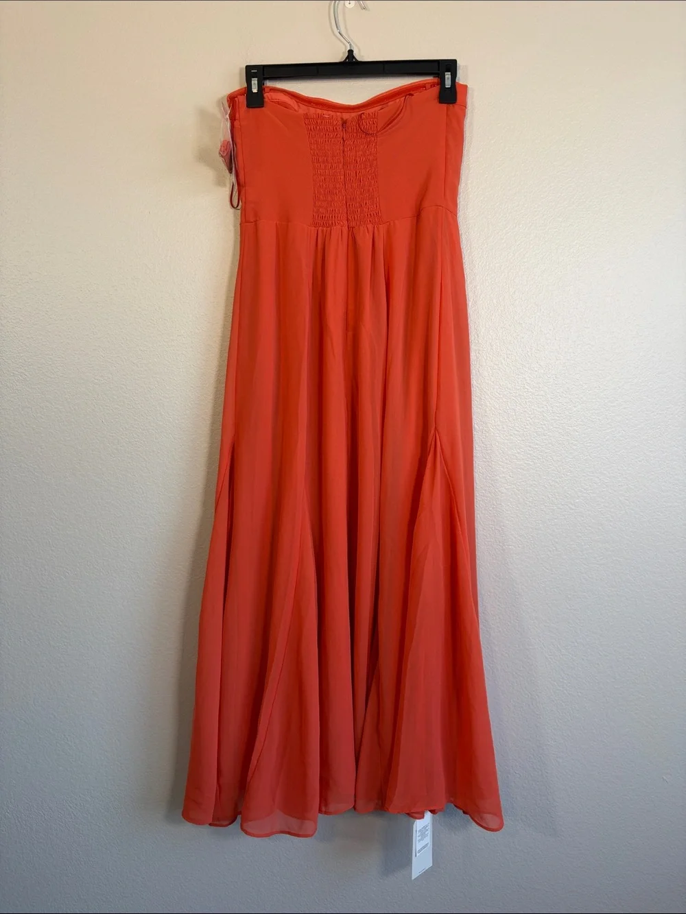 NWT Abercrombie & Fitch Camille Strapless Godet Maxi Dress in Orange - S